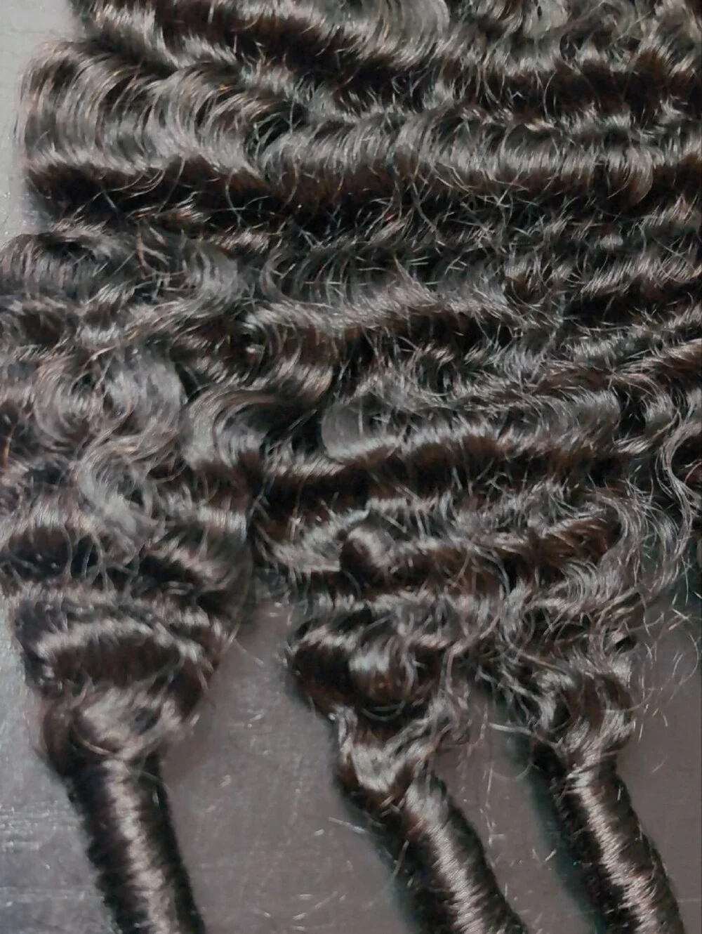 16 In 60 G 50 Strands Feather Crochet Human Hair 1B Natural Black Burmese